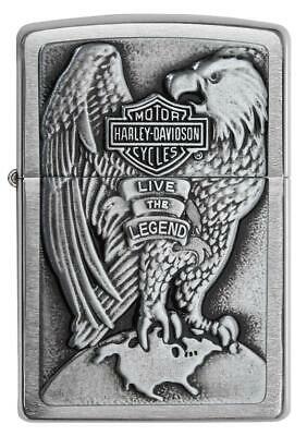 Zippo Harley Davidson Chrome Lighter With Emblem, Item 200hd.h231, New In Box