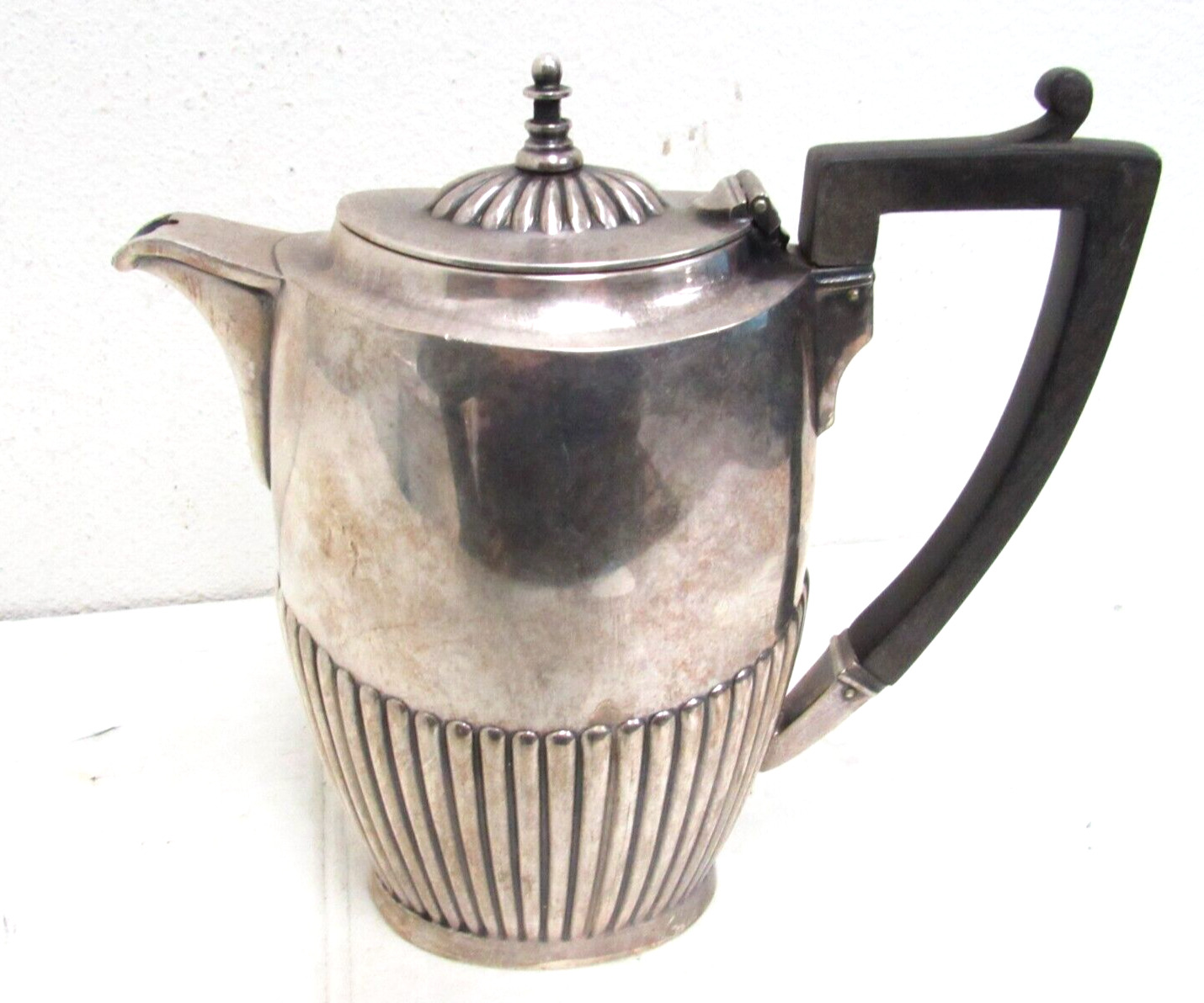Antique William Hutton & Sons Silver Plated Coffee Pot With Black Handle
