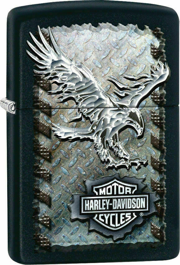 Zippo Harley Davidson Black Matte Lighter, Iron Eagle, #  28485, New In Box